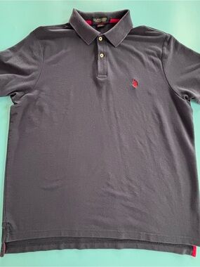 U.S. Polo Assn Ultimate Pique Polo Shirt Mens XXL Black Red Pony Logo